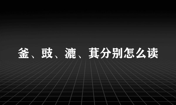 釜、豉、漉、萁分别怎么读