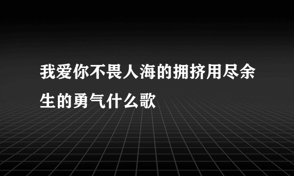 我爱你不畏人海的拥挤用尽余生的勇气什么歌