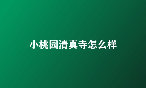 小桃园清真寺怎么样