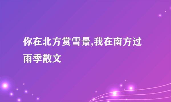 你在北方赏雪景,我在南方过雨季散文