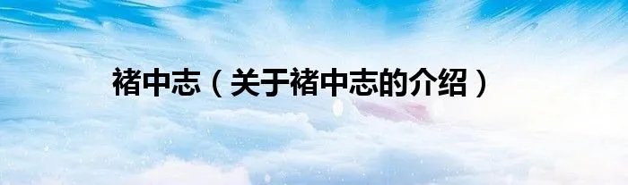 褚中志(关于褚中志的介绍)