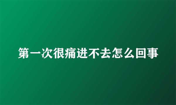 第一次很痛进不去怎么回事