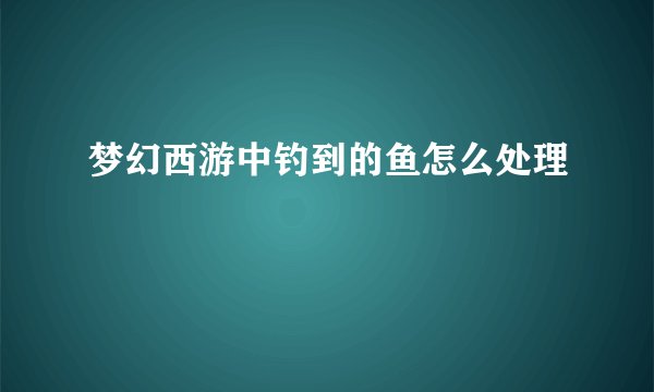 梦幻西游中钓到的鱼怎么处理