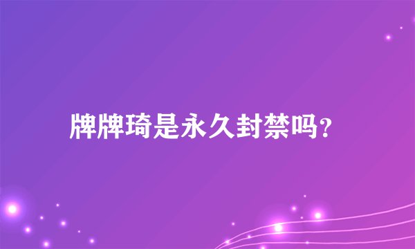 牌牌琦是永久封禁吗？
