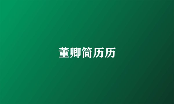 董卿简历历