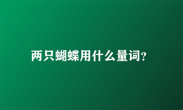 两只蝴蝶用什么量词？