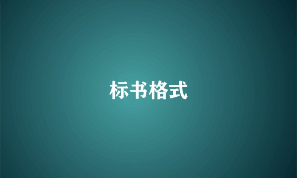 标书格式