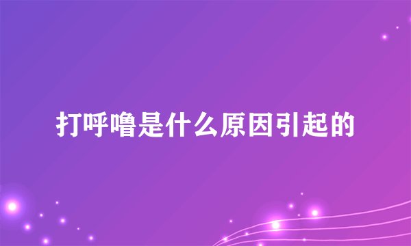 打呼噜是什么原因引起的