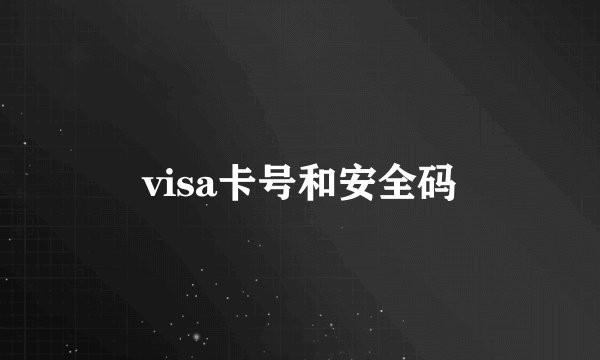 visa卡号和安全码