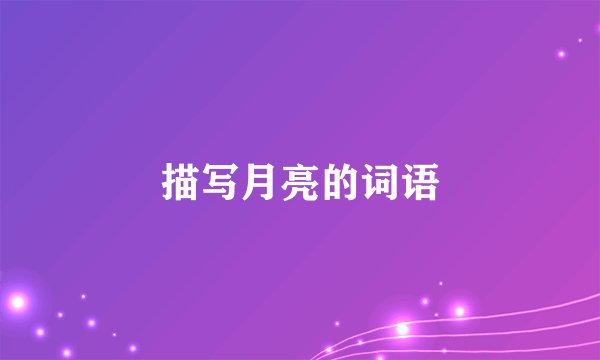 描写月亮的词语
