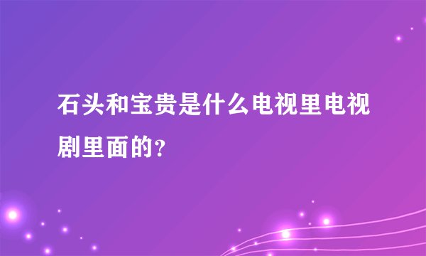 石头和宝贵是什么电视里电视剧里面的?