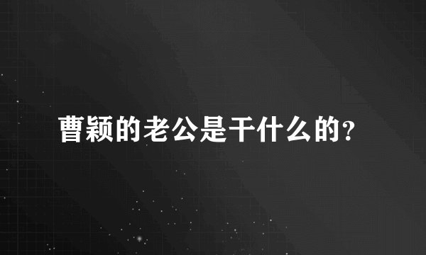 曹颖的老公是干什么的?