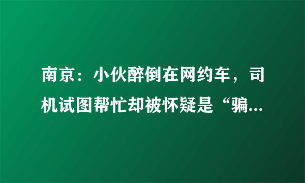 南京：小伙醉倒在网约车，司机试图帮忙却被怀疑是“骗子”, 你怎么看？