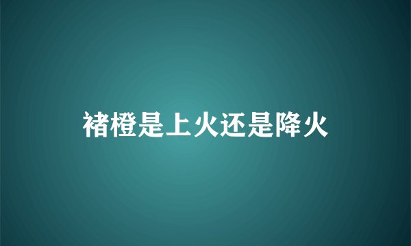 褚橙是上火还是降火