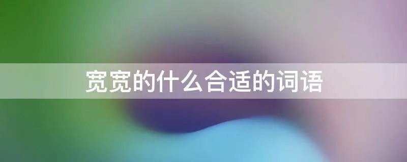 宽宽的什么合适的词语