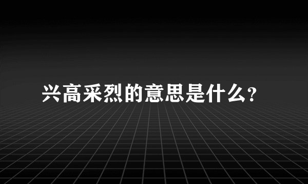 兴高采烈的意思是什么？