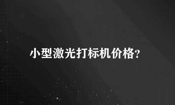 小型激光打标机价格？