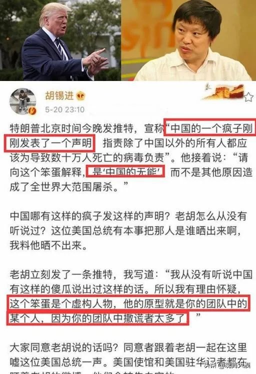 特朗普做了什么,让胡锡进隔空怒怼?