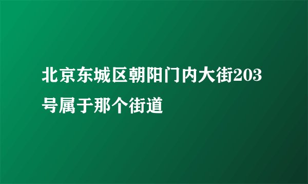 北京东城区朝阳门内大街203号属于那个街道