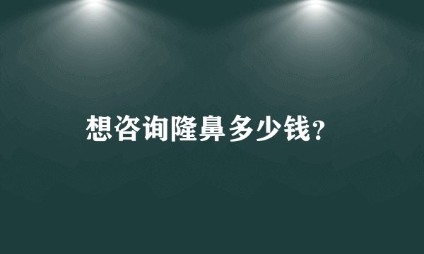 想咨询隆鼻多少钱？