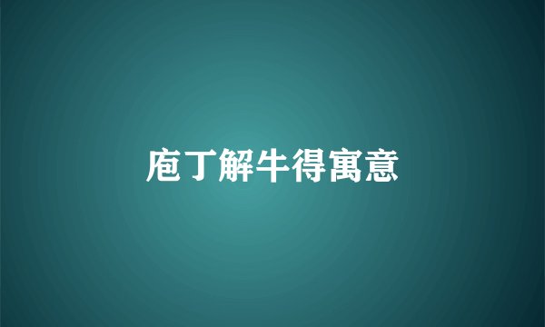 庖丁解牛得寓意