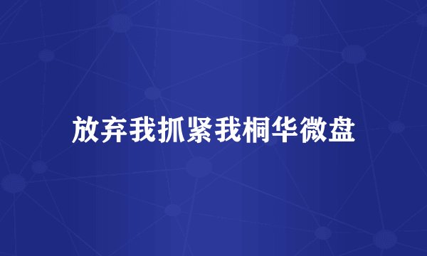 放弃我抓紧我桐华微盘