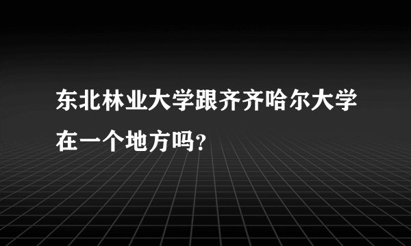 东北林业大学跟齐齐哈尔大学在一个地方吗？