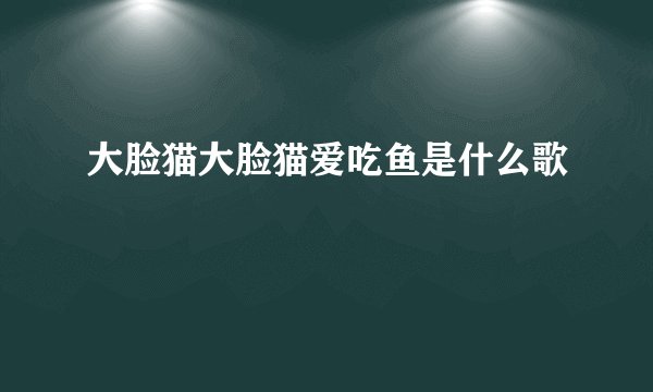 大脸猫大脸猫爱吃鱼是什么歌