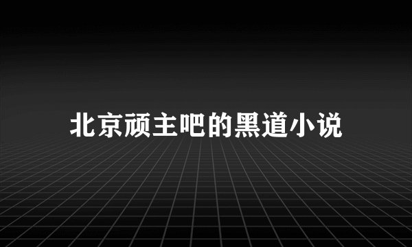 北京顽主吧的黑道小说