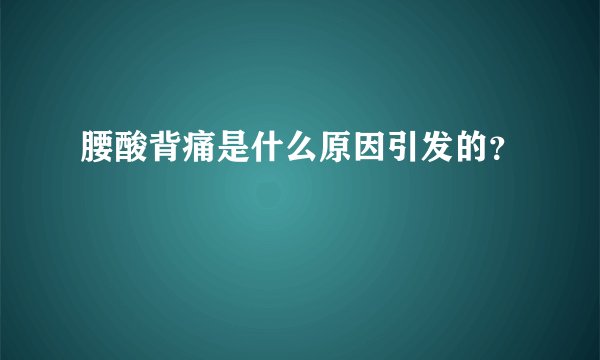 腰酸背痛是什么原因引发的？