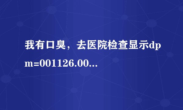 我有口臭，去医院检查显示dpm=001126.00 hp(+)这是感染了幽门螺杆菌吗？需要治疗吗？
