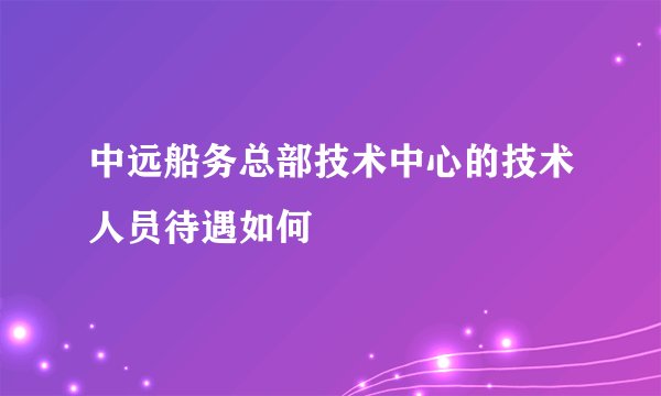 中远船务总部技术中心的技术人员待遇如何
