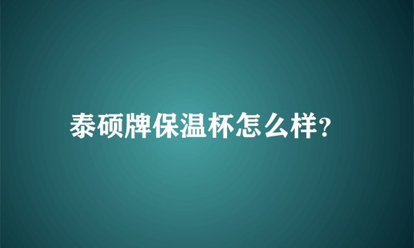 泰硕牌保温杯怎么样？