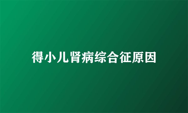 得小儿肾病综合征原因