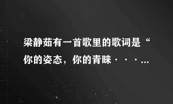 梁静茹有一首歌里的歌词是“你的姿态，你的青睐······”这首歌叫什么名字？