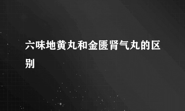 六味地黄丸和金匮肾气丸的区别