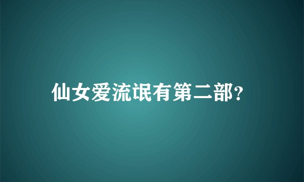 仙女爱流氓有第二部？
