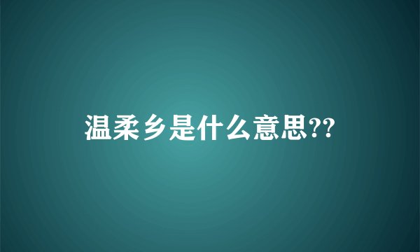 温柔乡是什么意思??