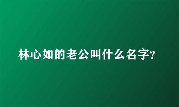 林心如的老公叫什么名字？