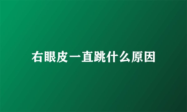 右眼皮一直跳什么原因