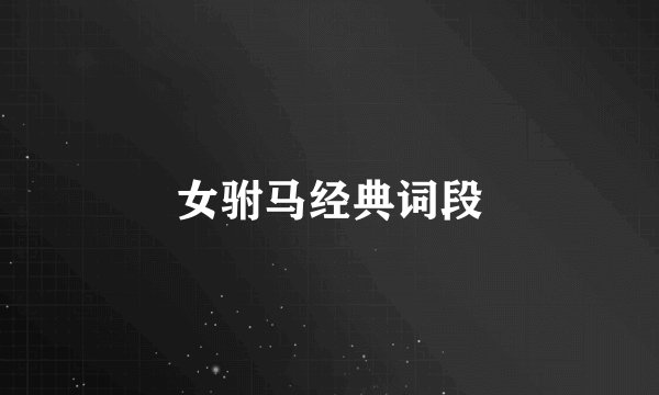 女驸马经典词段