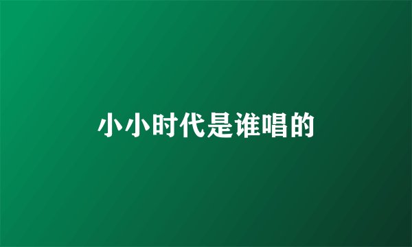 小小时代是谁唱的