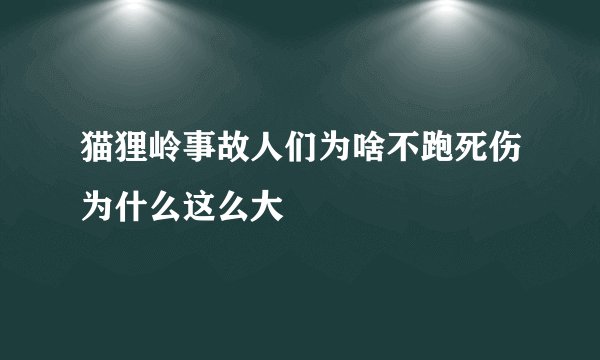 猫狸岭事故人们为啥不跑死伤为什么这么大