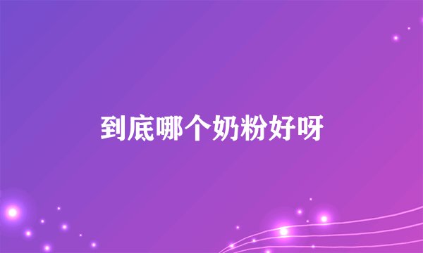 到底哪个奶粉好呀
