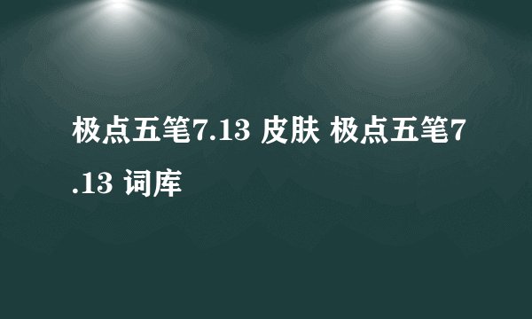 极点五笔7.13 皮肤 极点五笔7.13 词库