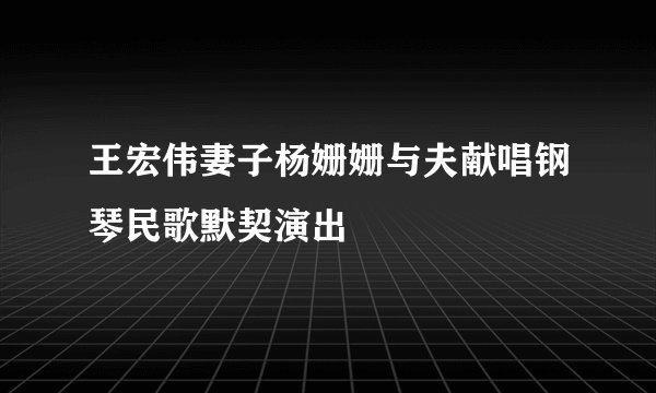 王宏伟妻子杨姗姗与夫献唱钢琴民歌默契演出