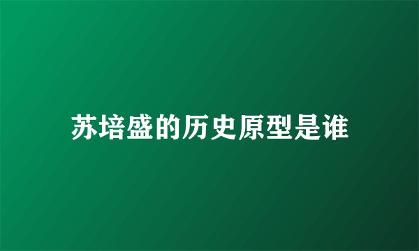 苏培盛的历史原型是谁