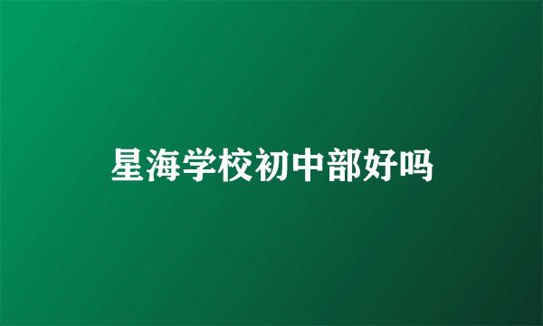 星海学校初中部好吗