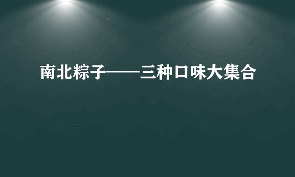 南北粽子——三种口味大集合