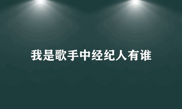 我是歌手中经纪人有谁